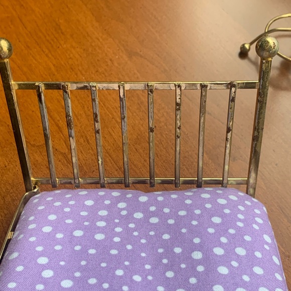 Doll House Furniture: Bed, Coat Rack, Rocking chair, vintage. - Picture 9 of 12